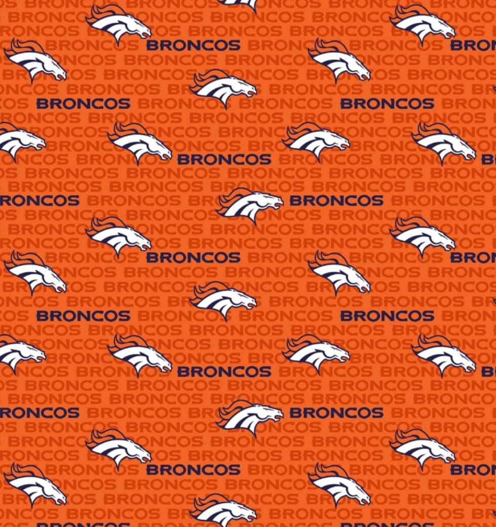 Denver Broncos NFL Football Mini Print Orange Design 58" Fabric Traditions Cotton Fabric NFL-14501