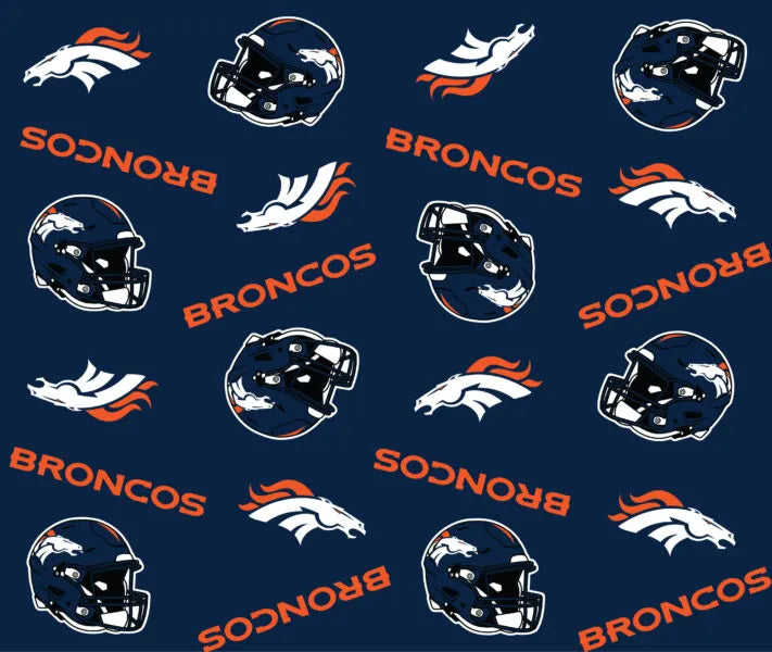Denver Broncos NFL Football Logo Fabric Traditions Polyester Fleece Fabric NFL-6278-D