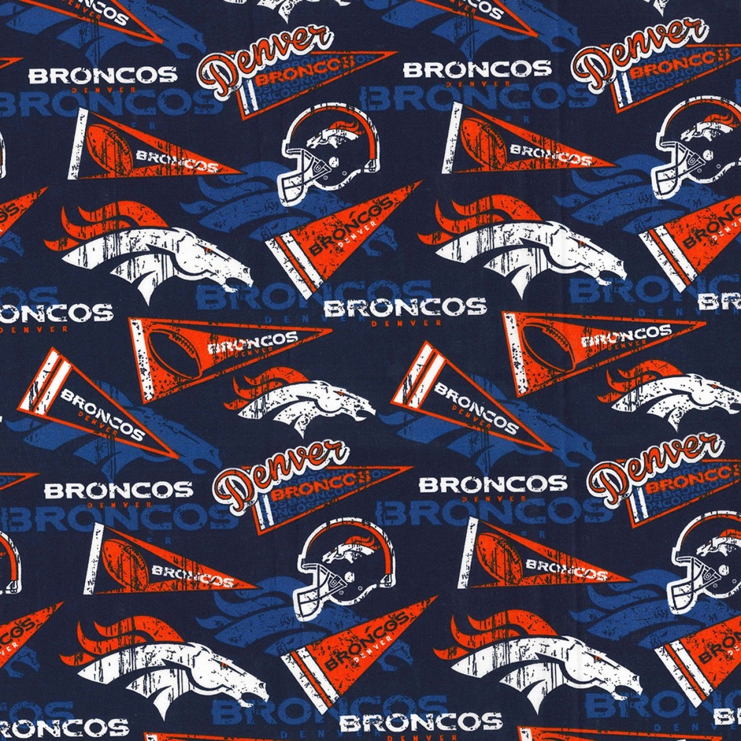 Denver Broncos NFL Football Retro Fabric Traditions Cotton Fabric