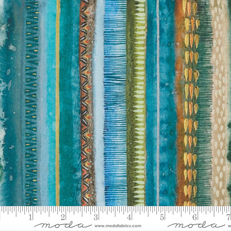 Desert Oasis New Native Stripes Spruce Turquiose Create Joy Project Moda Cotton Fabric MD-39766-12