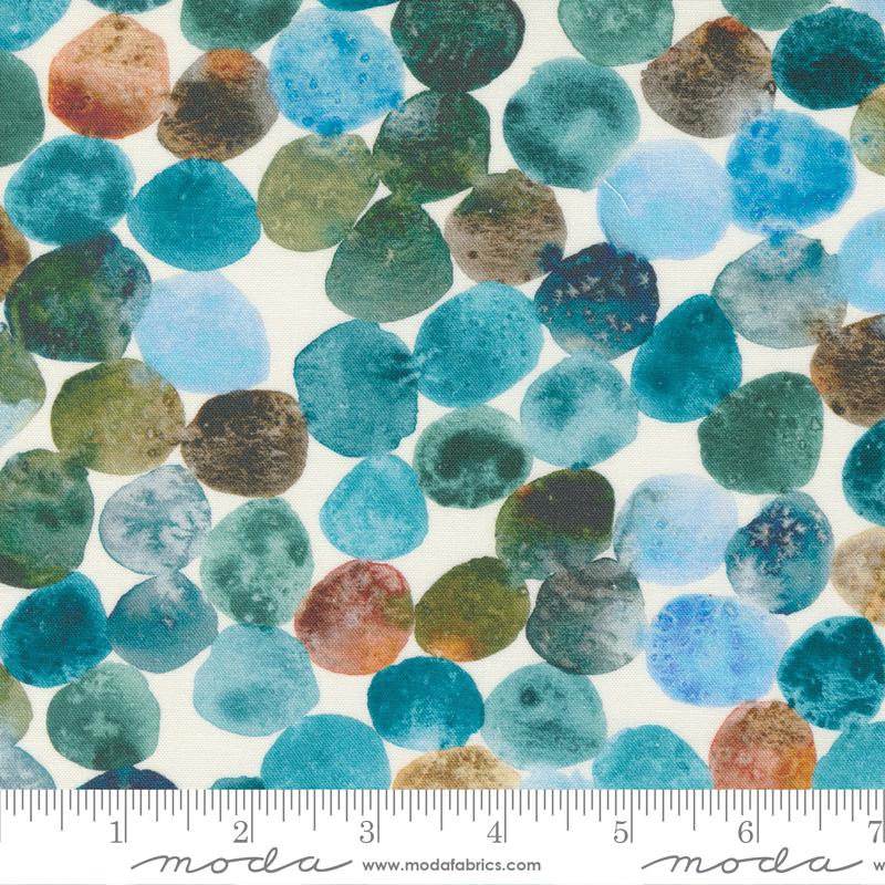 Desert Oasis Rock Collection Dots Cloud River Turquoise Create Joy Project Moda Cotton Fabric