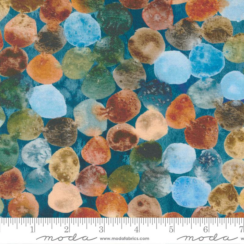 Desert Oasis Rock Collection Dots Lake Powel Dark Blue Create Joy Project Moda Cotton Fabric