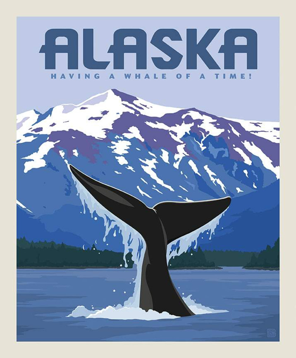 Destinations Alaska Whale of a Time Poster Panel 36” Anderson Design Group Riley Blake Designs Cotton Fabric