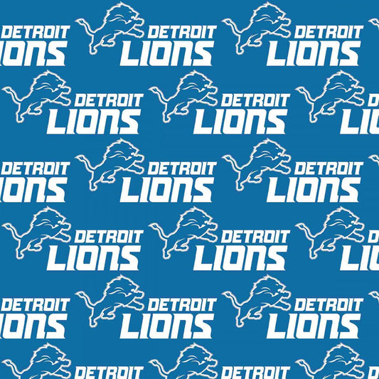 Detroit Lions NFL Football Logo 58" Fabric Traditions Cotton Fabric NFL-14727D