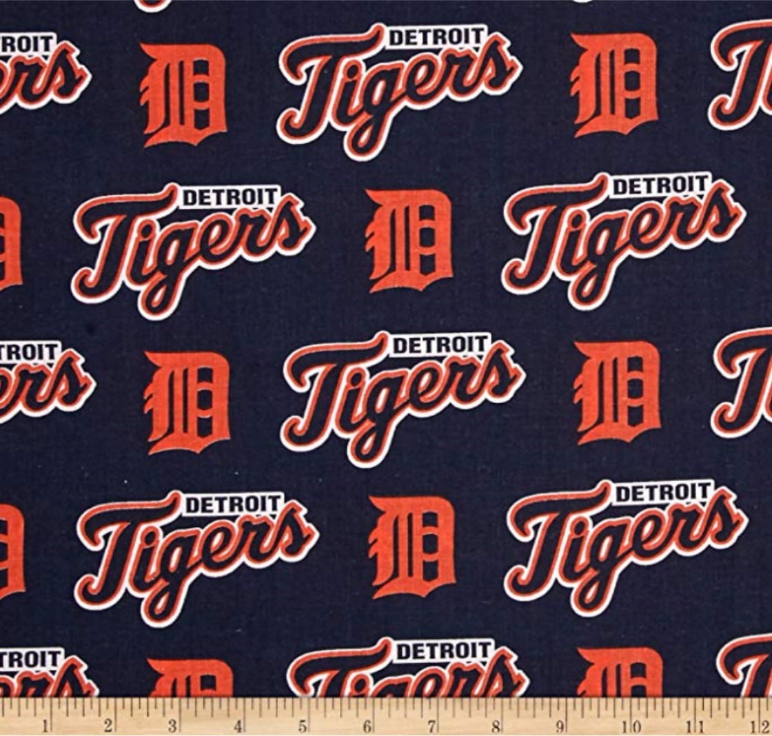 Detroit Tigers MLB Baseball Original Logo 58" Fabric Traditions Cotton Fabric MLB-6640B