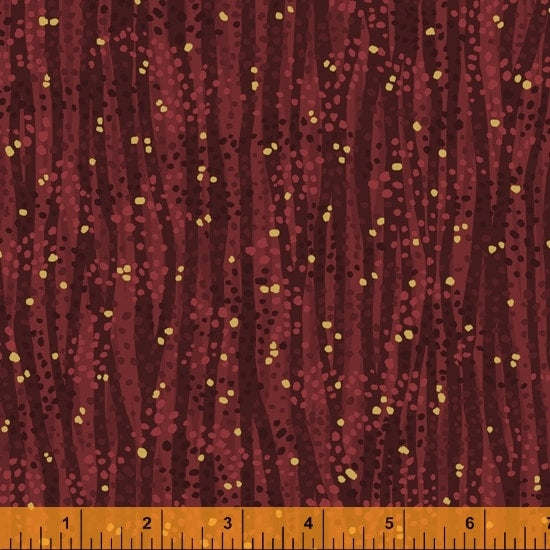 Dewdrop Cola Brown Gold Metallic Whistler Studios Windham Cotton Fabric WF 52495M-22