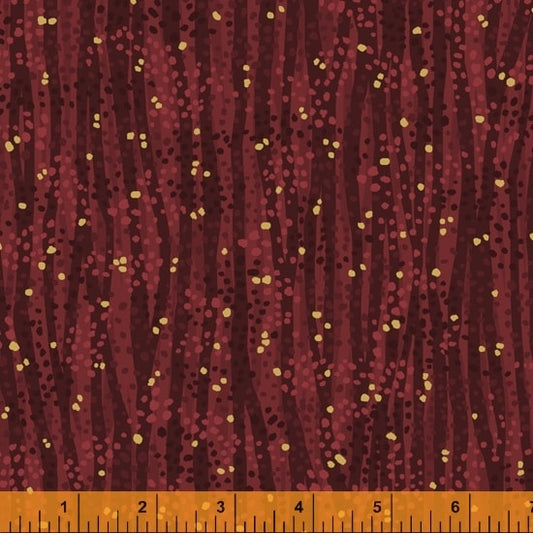 Dewdrop Cola Brown Gold Metallic Whistler Studios Windham Cotton Fabric WF 52495M-22