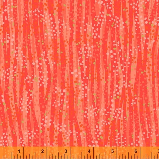 Dewdrop Mandarin Orange Gold Metallic Whistler Studios Windham Cotton Fabric WF 52495M-7