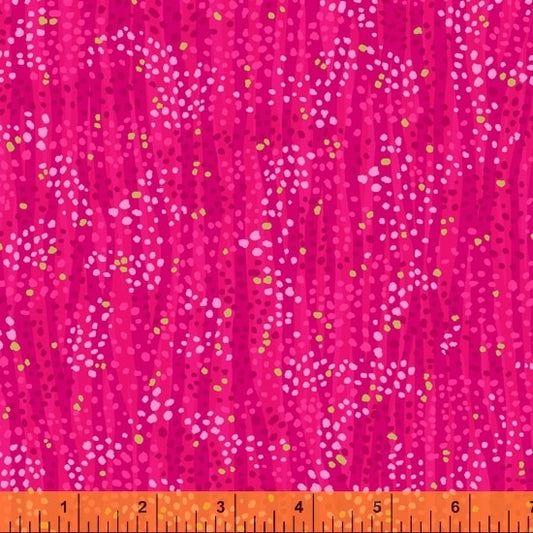 Dewdrop Rosa Pink Gold Metallic Whistler Studios Windham Cotton Fabric WF 52495M-4