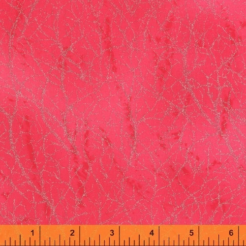 Diamond Dust Lipstick Pink Silver Metallic Thread Whistler Studios Windham Cotton Fabric WF-50394-6