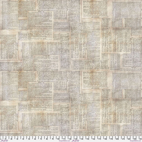Foundations Dictionary Neutral Tim Holtz Eclectic Elements Free Spirit Cotton Fabric FS-PWTH008.NEUTR