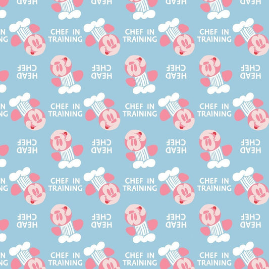 Disney Mickey Mouse Cake it Easy Chef Mickey Light Blue Camelot Fabrics Cotton Fabric
