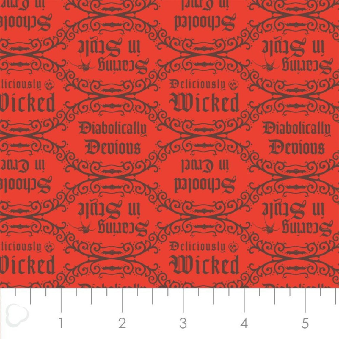 Disney Villains Diabolical Quotes Red Camelot Fabrics Cotton Fabric CF-85990205-4
