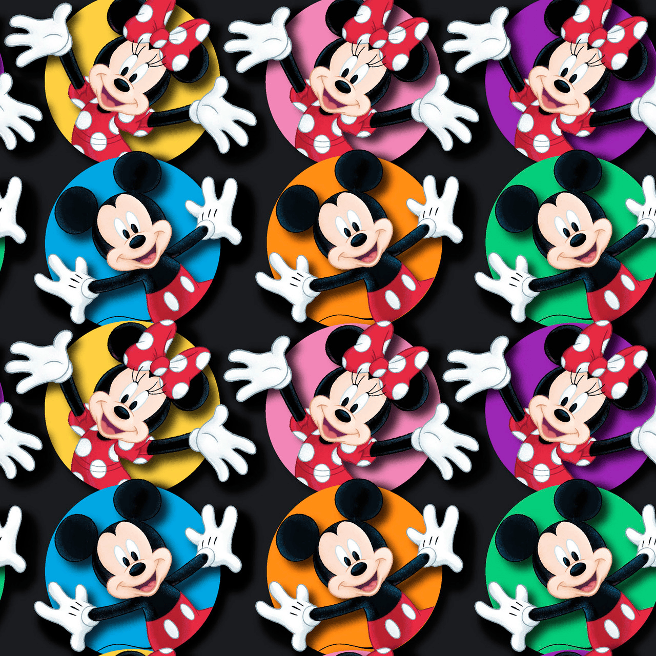 Disney Cotton Mickey and Minnie Circles Black Springs Creative Cotton Fabric SC-80467-A62078 | US Fabric Shop
