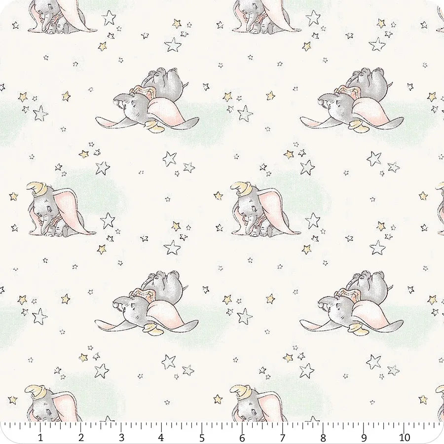 Disney Dumbo in the Sky White Camelot Cotton Fabric CF-85160108-1