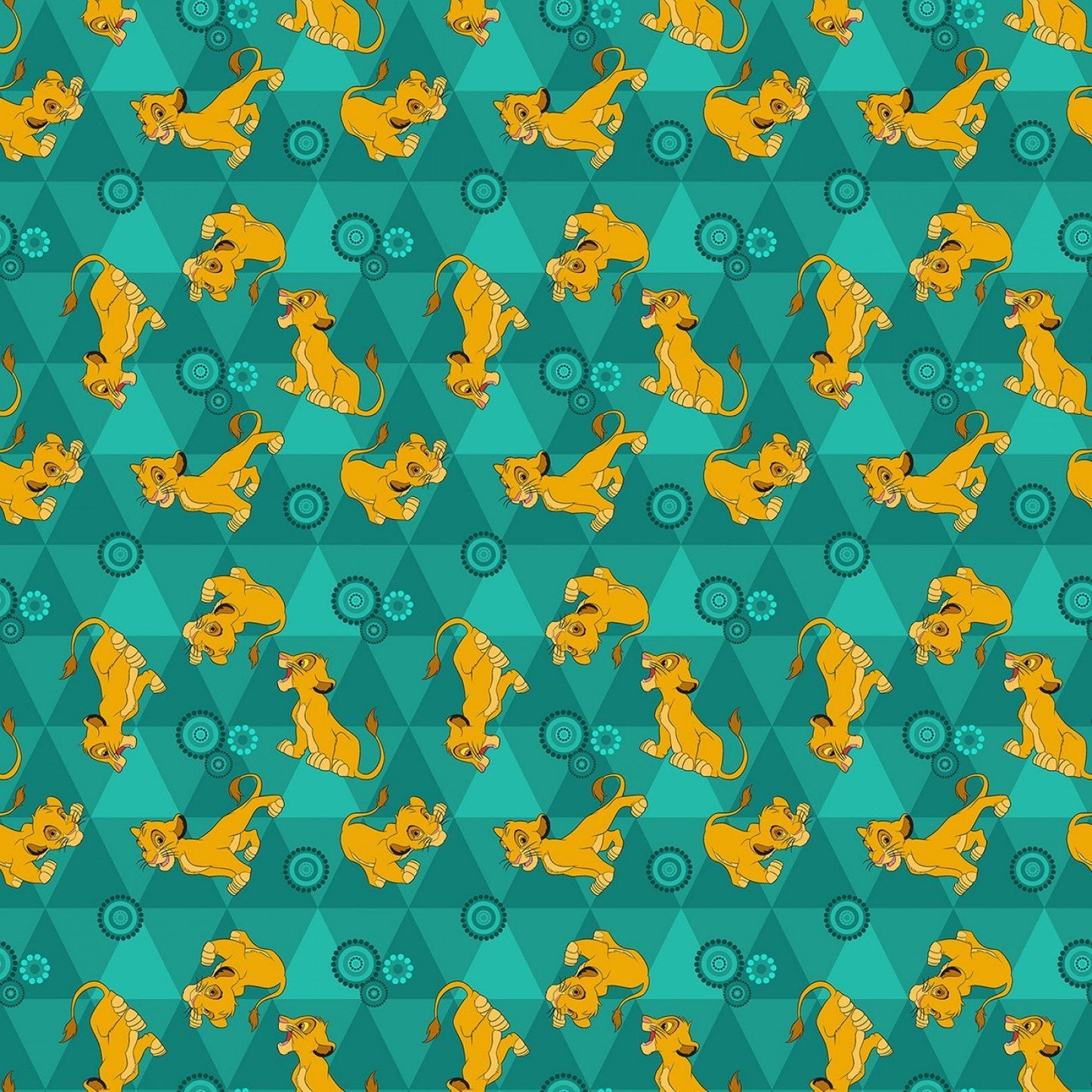 Disney Lion King Friends Teal Green Springs Creative Cotton FLANNEL Fabric