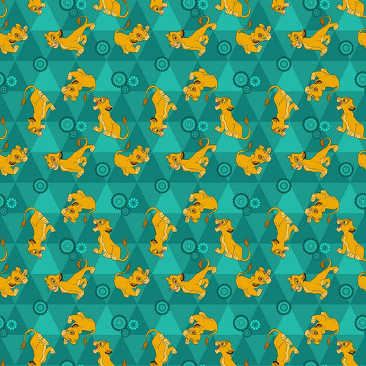 Disney Lion King Friends Teal Green Springs Creative Cotton FLANNEL Fabric