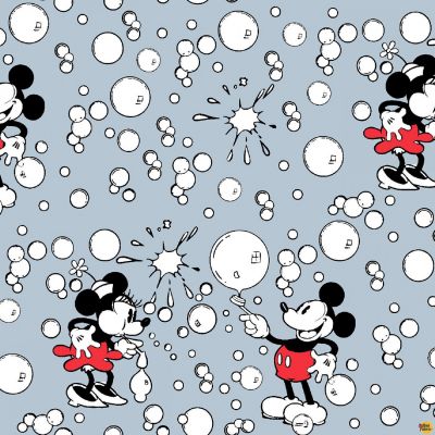 Disney Mickey Bubbles Gray Springs Creative Cotton Fabric