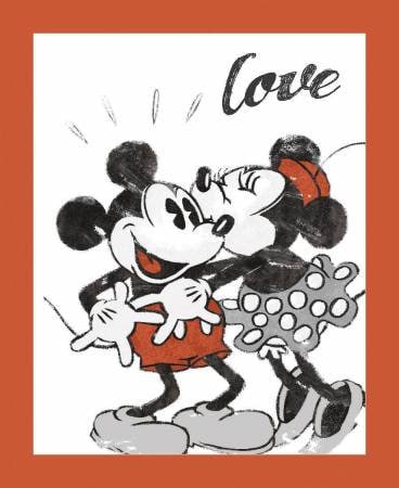 Disney Mickey & Minnie Love Panel 36" Springs Creative Cotton Fabric SC-66332