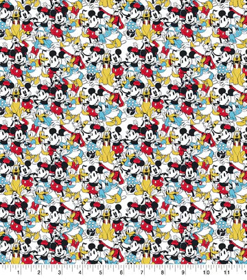Disney Mickey Mouse & Friends Sensational 6 Multi Springs Creative Cotton Fabric SC-72918