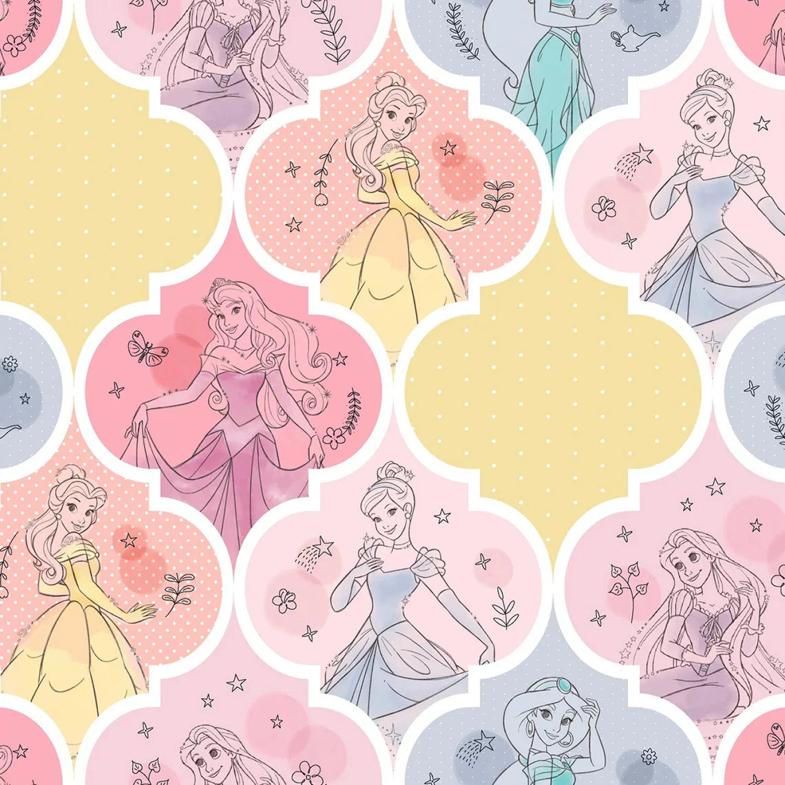 Disney Pretty Princess Patch Springs Creative Cotton Fabric SC-71441
