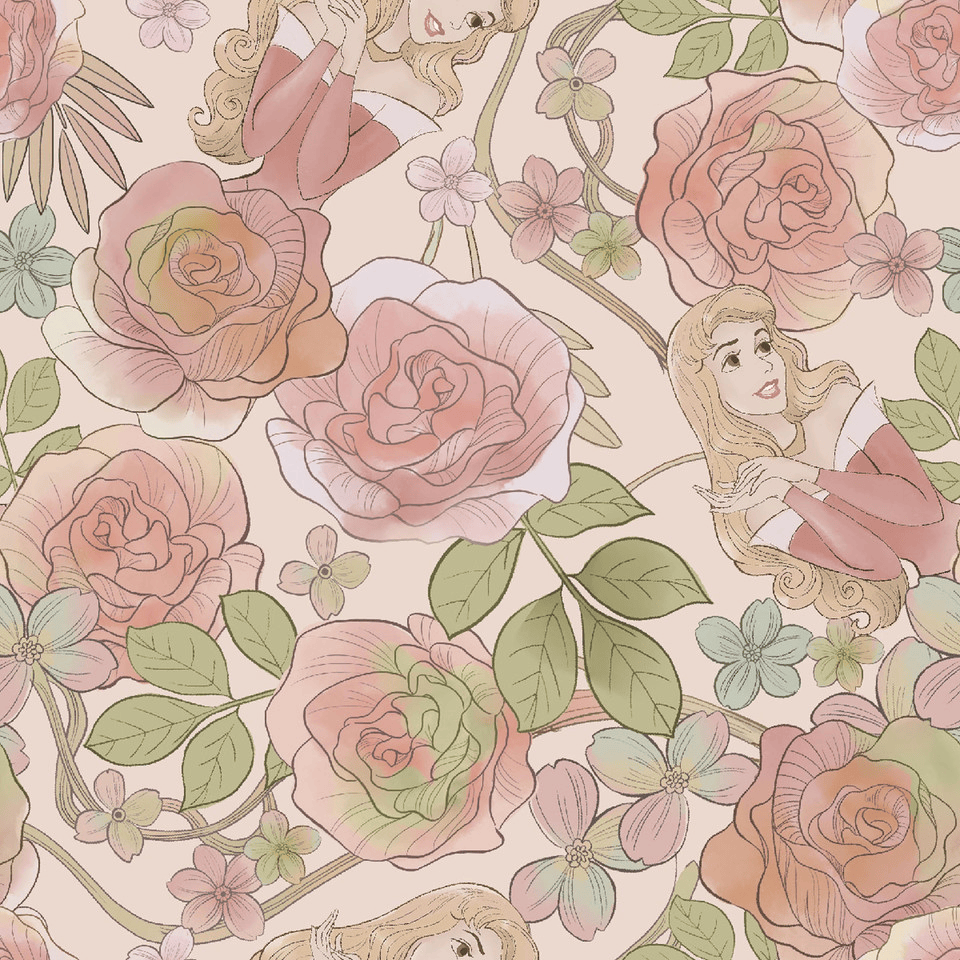 Disney Princess Cotton Aurora Rose Pastel Pink Springs Creative Cotton Fabric SC-71924-8580710 | US Fabric Shop