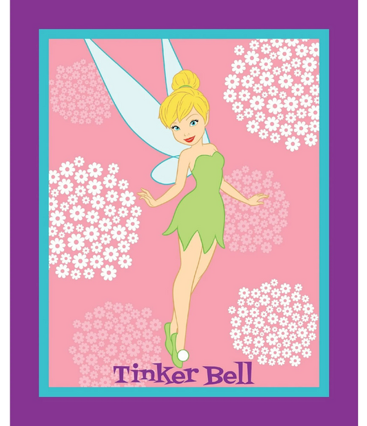 Disney Tinkerbell Flowers Panel 35" Springs Creative Cotton Fabric