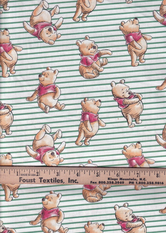 Disney Winnie the Pooh Stripe Multi Springs Creative Cotton Fabric SC-77199