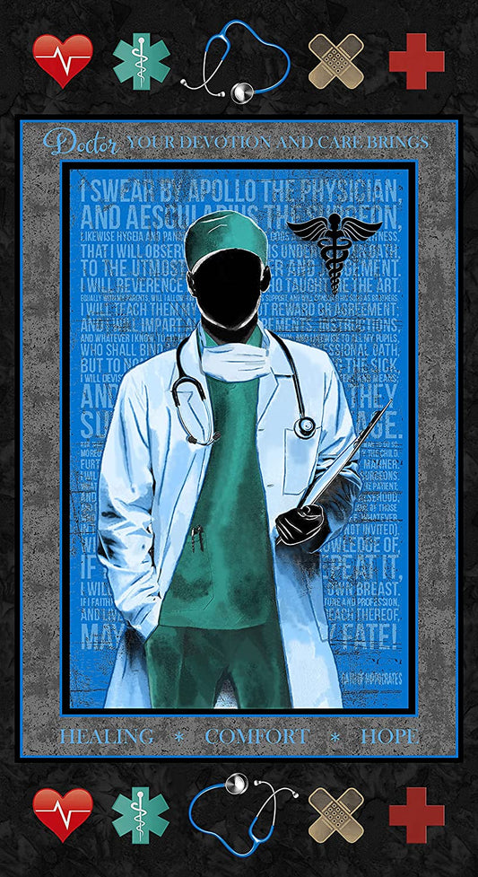 Male Doctor Panel 24" Print Concepts Sykel Cotton Fabric 1195-DRM