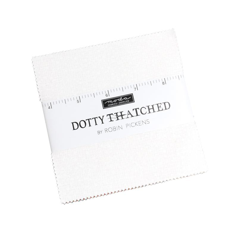 Dotty Thatched Blizzard 5" Squares Charm Pack Robin Pickens Moda Cotton Fabric MD-48715PP150