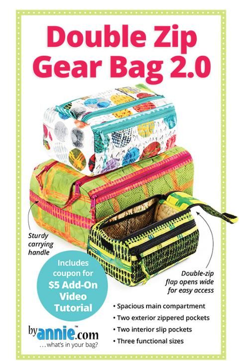 Double Zip Gear Bag 2.0 Quilt Pattern By Annie's BYA-257-2