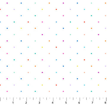 Dovetail Ditsy Dots White Multi Ghazal Razavi Figo Northcott Cotton Fabric NC-92026-10