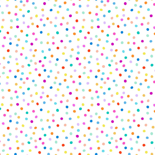 Dovetail Pompoms White Multi Ghazal Razavi Figo Northcott Cotton Fabric