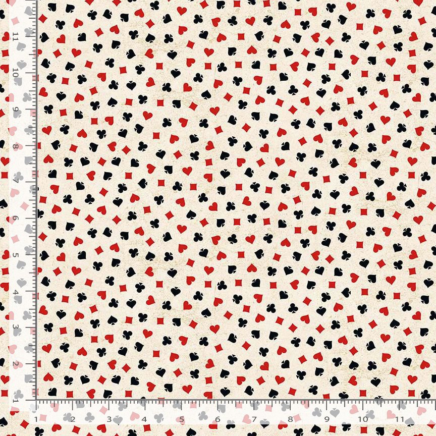 Down the Rabbit Hole Card Suits Cream Timeless Treasures Cotton Quilting Fabric TT-FUN-CD4233-CREAM
