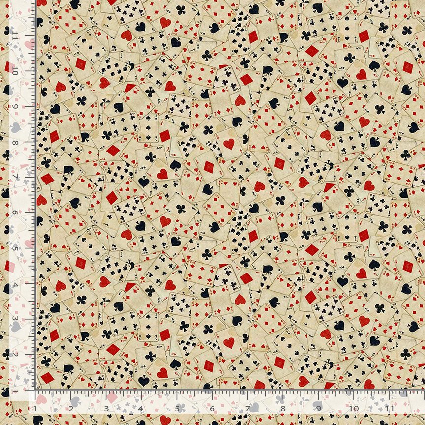 Down the Rabbit Hole Vintage Playing Cards Sand Timeless Treasures Cotton Quilting Fabric TT-FUN-CD4231-SAND