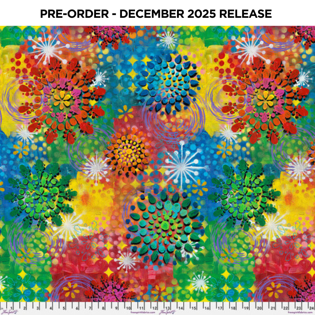 PRE-ORDER | DEC 2025 | Dragonfly Dance Dazzle Multi Sue Penn Free Spirit Cotton Quilting Fabric FS-PWSP109.MULTI