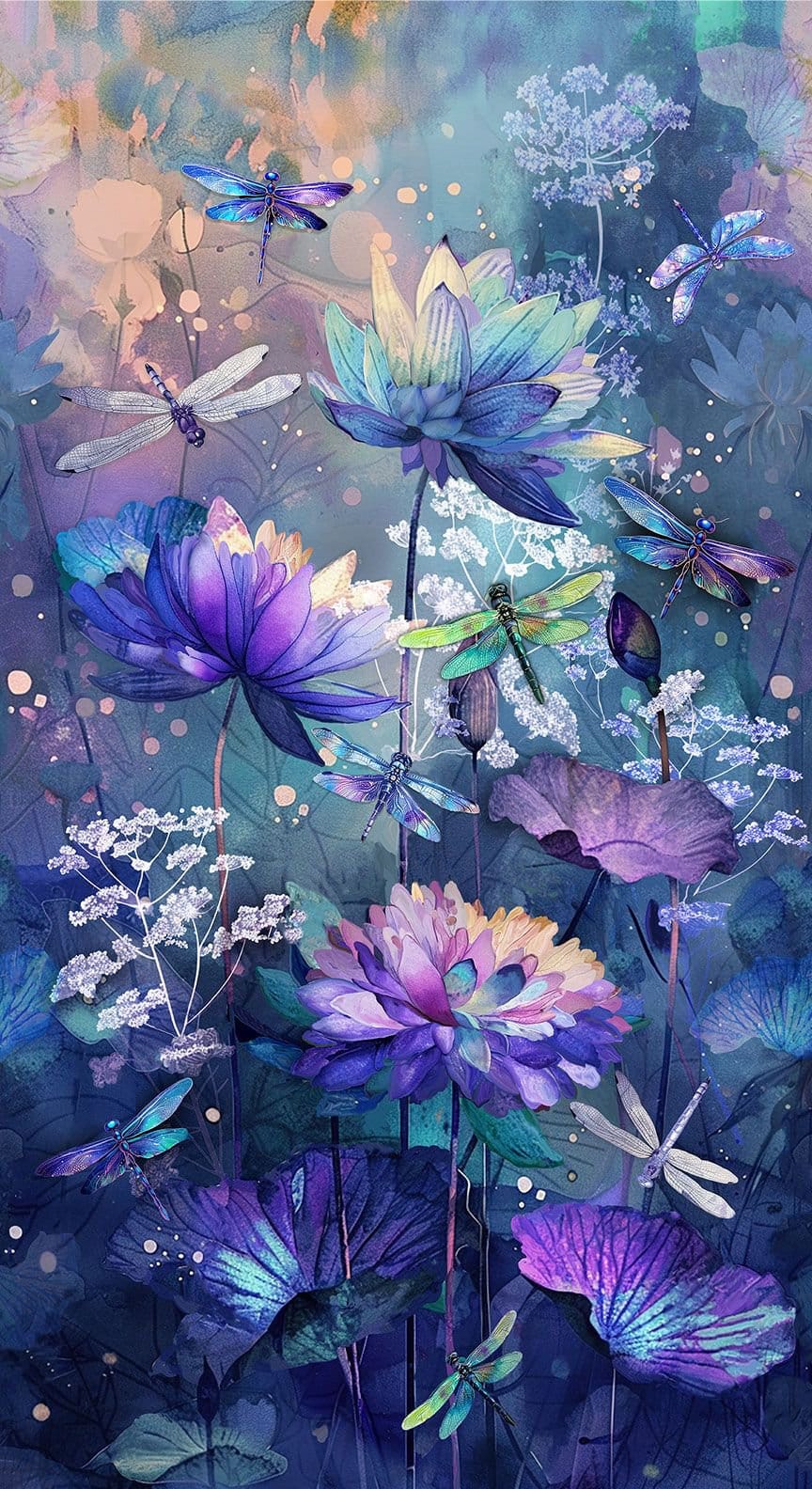 Dragonfly Mist Panel 24" Multi Timeless Treasures Cotton Fabric TT-PANEL-CD3891-MULTI | US Fabric Shop