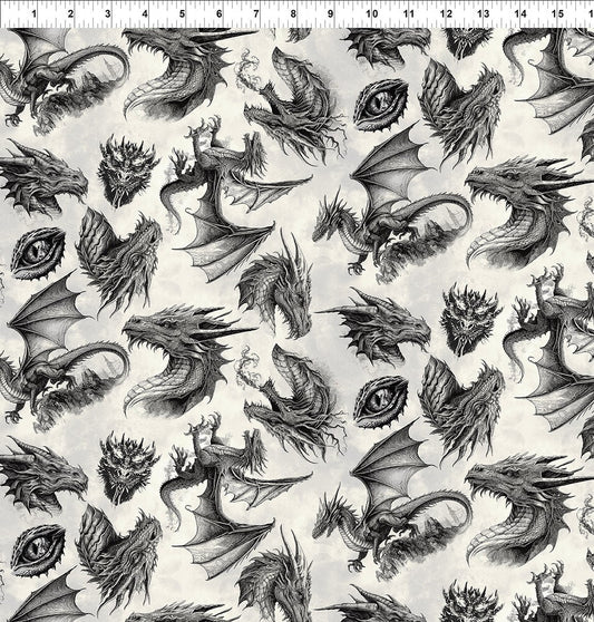 Dragons Emerald Reign Etching Cream Jason Yenter The Beginning Fabrics Cotton Fabric ITB-23DRG-2