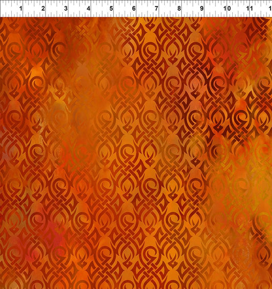 Dragons Emerald Reign Flames Fire Orange Jason Yenter The Beginning Fabrics Cotton Fabric ITB-5DRG-4