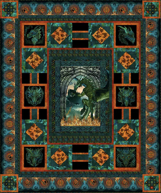 Dragons Emerald Reign Quilt Kit 89.5" x107.5" In the Beginning Fabric ITB-emeraldquilt