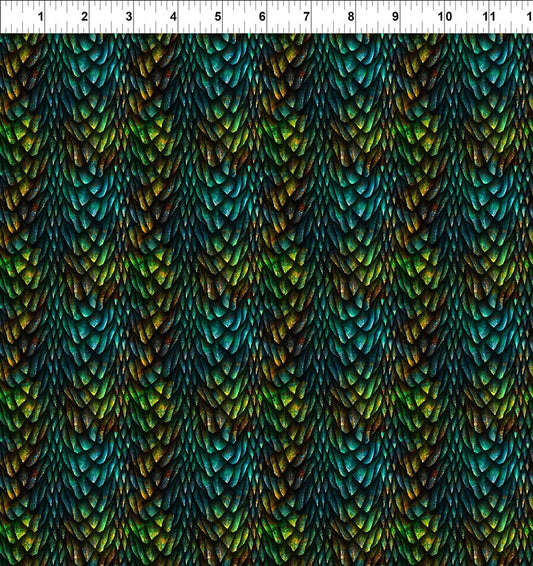 Dragons Emerald Reign Scales Emerald Green Jason Yenter The Beginning Fabrics Cotton Fabric ITB-25DRG-1