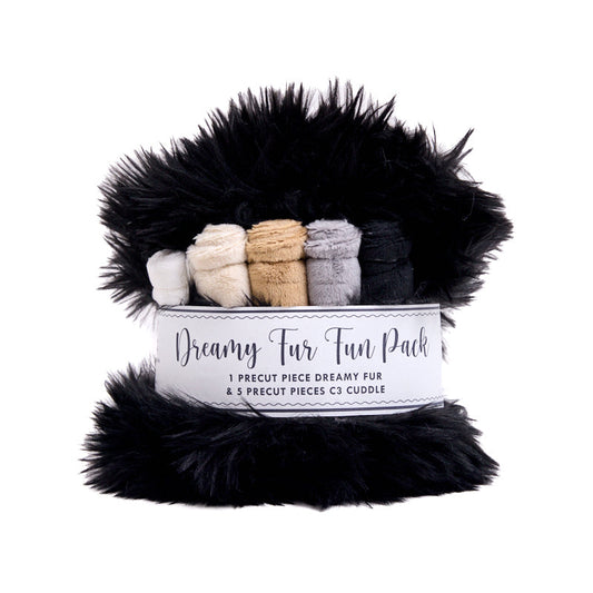 Dreamy Fur Fun Pack Black Shannon Fabrics SF-ckdreamffpblack