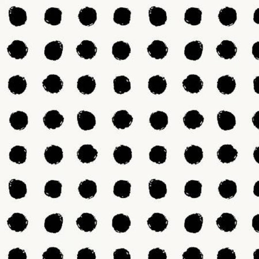 Dressed and Obsessed Large Dots Black and White Anna Tavoletti Studio E Cotton Fabric