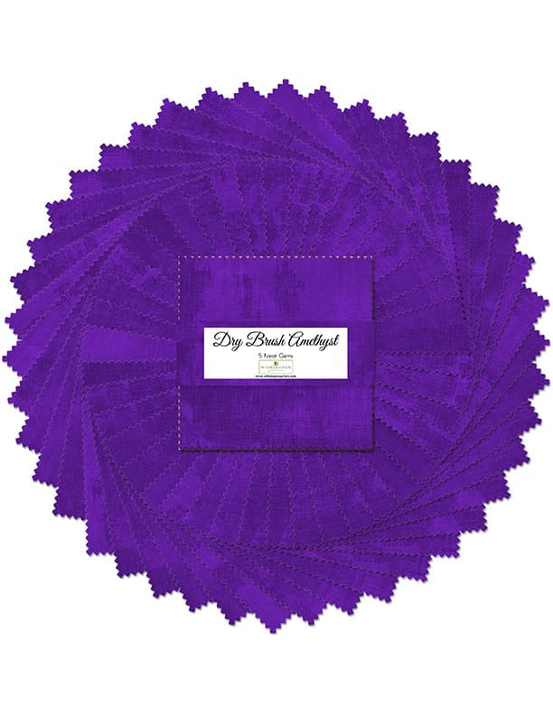 Dry Brush Amethyst Purple 5" Squares Karat Gems Charm pack 42pcs Wilmington Prints Cotton Fabric WP-507-181-507 | US Fabric Shop