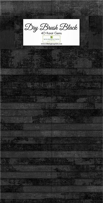 Dry Brush Black 2.5'' Strips Karat Gems Wilmington Prints Cotton Fabric