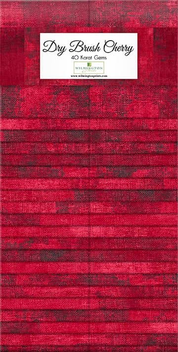 Dry Brush Cherry Red 2.5" Strips Karat Gems Wilmington Prints Cotton Fabric