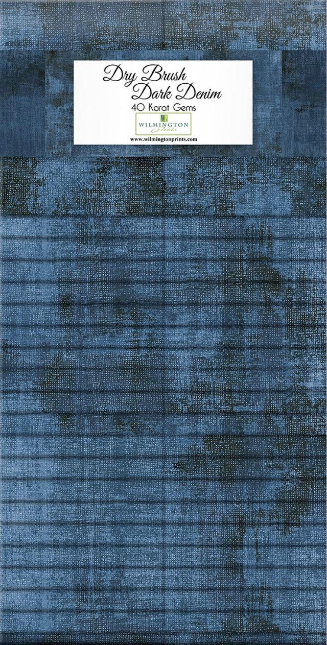 Dry Brush Dark Denim 2.5" Karat Gems 40pcs Wilmington Prints Cotton Precut Fabric WP-842-90-842