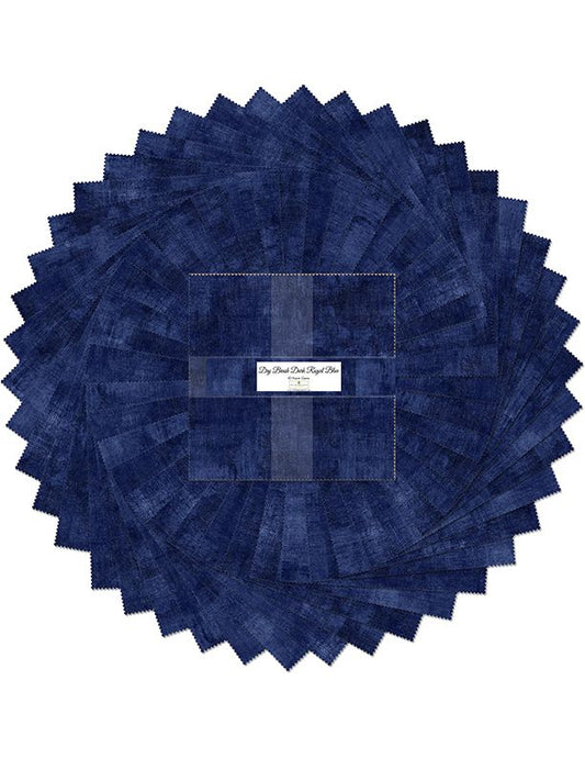 Dry Brush Dark Royal Blue 10" Squares Karat Gems 42pcs Wilmington Prints Cotton Precut Fabric WP-512-142-512