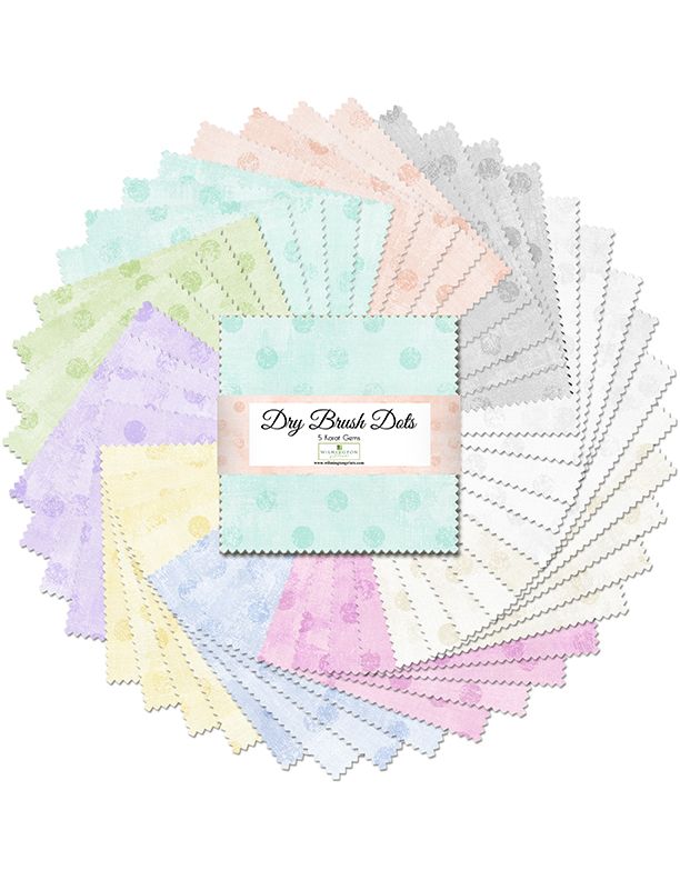 Dry Brush Dots Essentials Karat Gems 5" Squares 42 pcs Danhui Nai Wilmington Prints Cotton Fabric WP-507-160-507