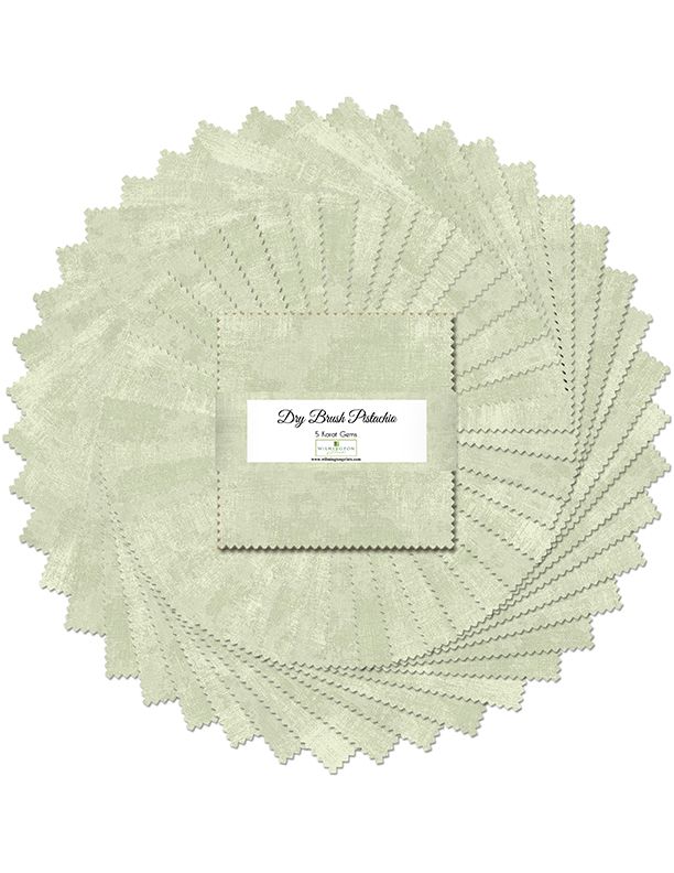 Dry Brush Pistachio Green 5" Squares Karat Gems 42pcs Wilmington Prints Cotton Precut Fabric